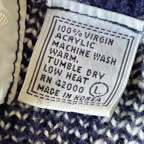 Vintage Steep Slopes Knit Ski Sweater Blue White Size Large Ski Outdoor - Picture 6 of 8